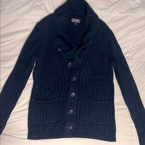 Cozy Cable Knit Midnight Navy Express Sweater M